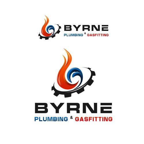 Modern and clean logo design for a gas and plumbing company