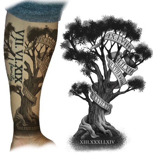 Family tree tattoo