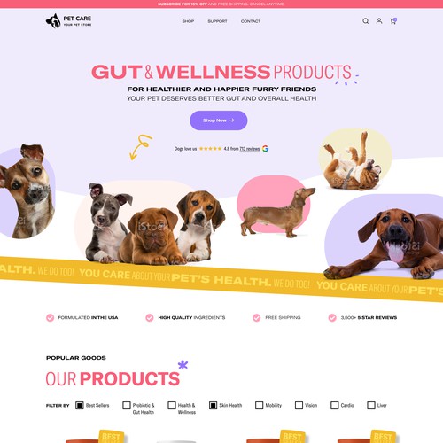 Funky Dog health supplement subscription site