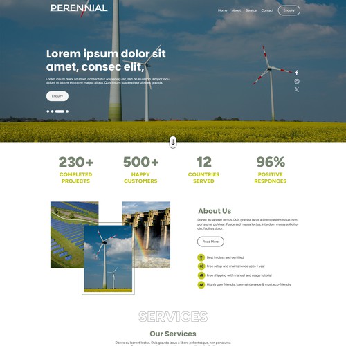 Green enegy simple website design