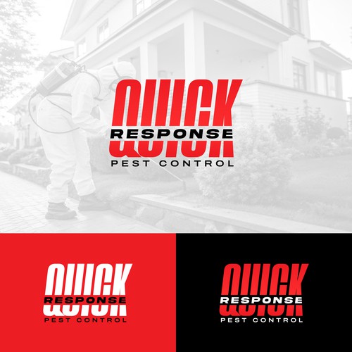 A professional, elegant and eye-catching logo for QUICK RESPONSE Pest Control.