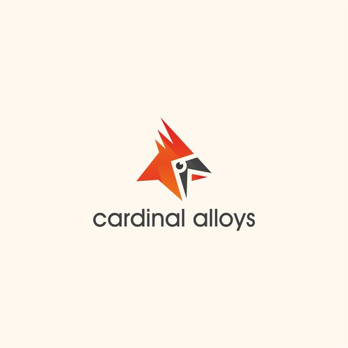 A very unique Cardinal bird face logo