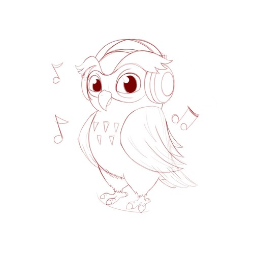 Character Concept for Owl With Headphones