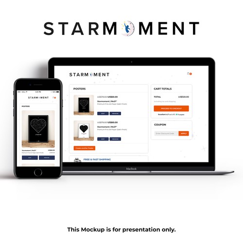 Checkout page for starmoment.com