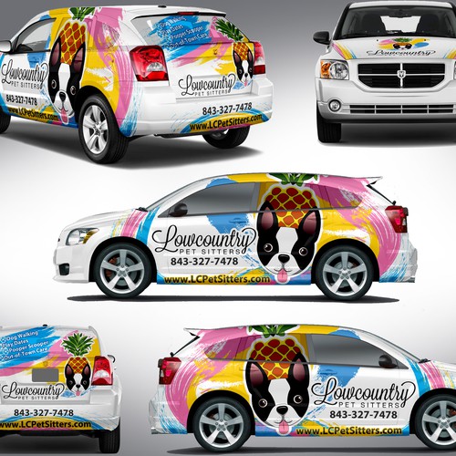Design a creative and exciting full car wrap for our pet care company, Lowcountry Pet Sitters!