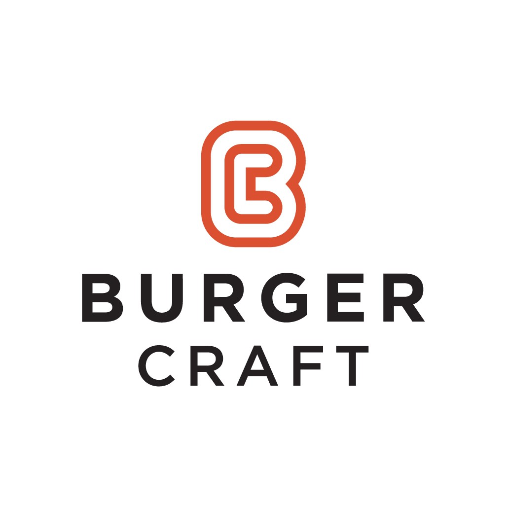 Gourmet burger and craft beer bar logo.