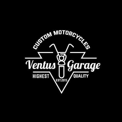 Modern line art logo for for a company that customize motorcycles