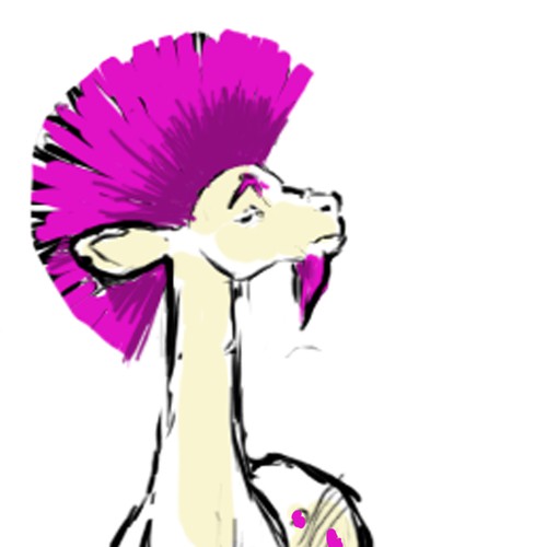 Unleash your favorite art style on a humorous and proud sheared alpaca