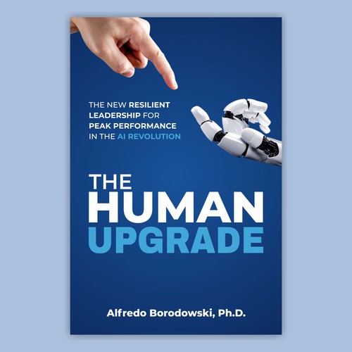 Modern Tech & AI Book Cover Design for The Human Upgrade