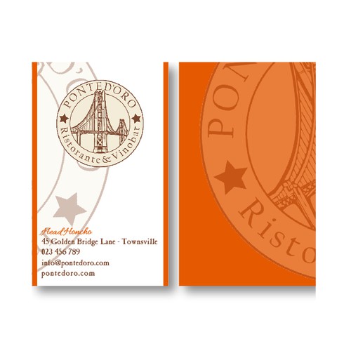 Help Ponte d'Oro Ristorante with a new business card