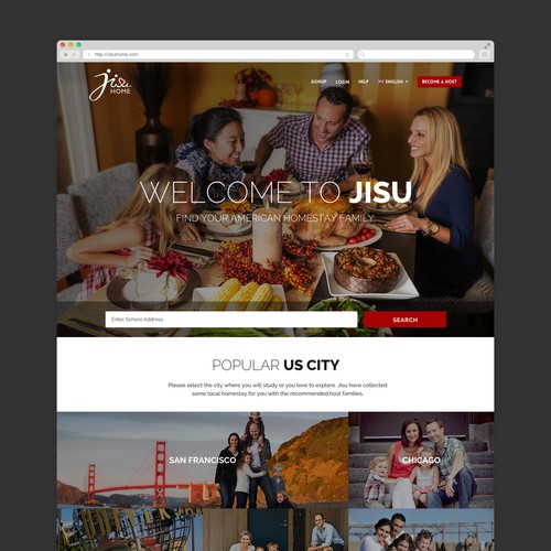 Welcome to Jisu! A web design for US homestays