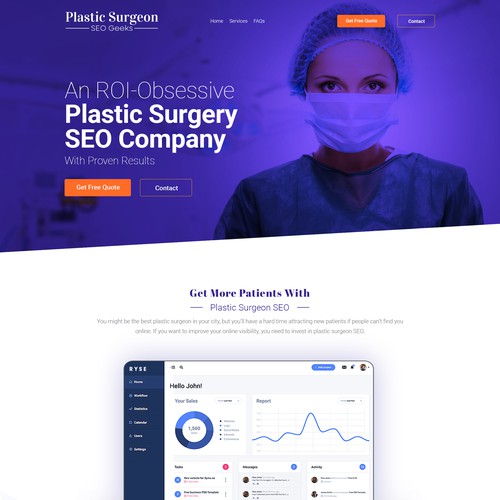 Plastic Surgeon SEO Company Landing Page