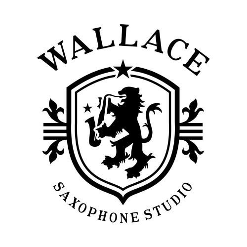 Traditional logo for saxophone studio