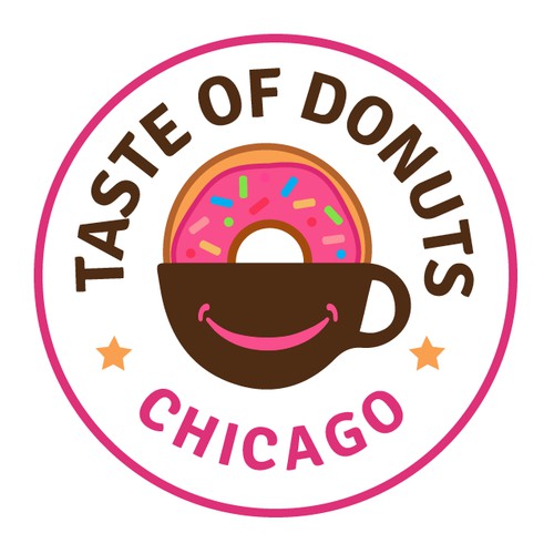 Donuts and cafe shop logo design.