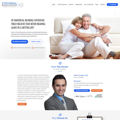 Medical Website for audiology doctor