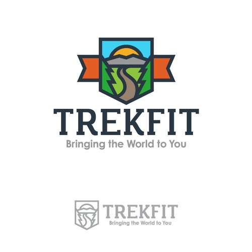 Creative Logo of a virtual fitness experience among famous treks.