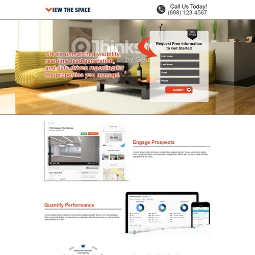 Landing pages for a real estate platform site with contact form