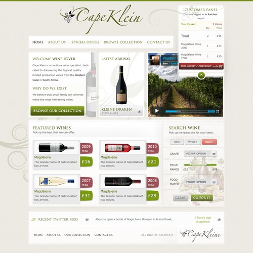 Web Design, UI, UX for CapeKlein