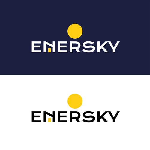 Concept de logo basé sur les énergies renouvelables et les panneaux solaires.