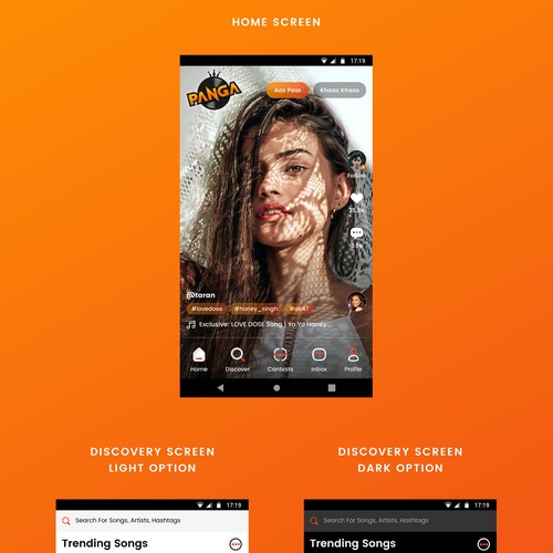 Bold music discovery app design