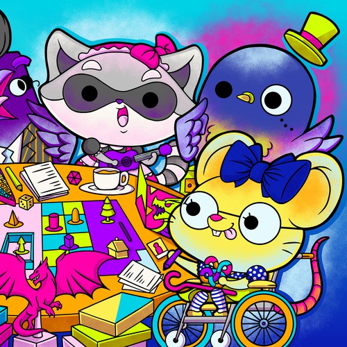 Adorable Cute Mascots for Tabletop Game Cafe