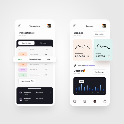 e-Wallet app design