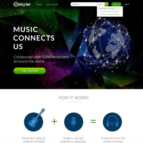 International Music Community Needs an Artistic, Clean, Cool Homepage