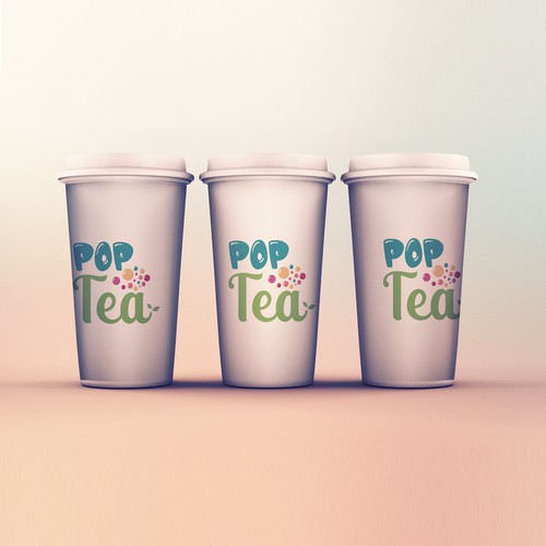 Design Mock up Logo Pop Tea