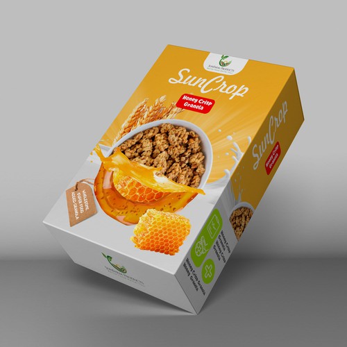 SunCrop Honey crisp granola packing design