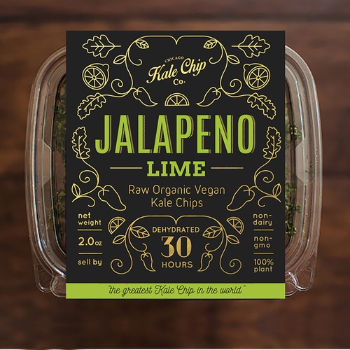 Packaging design for the Chicago Kale Chip Co. (Runner Up)