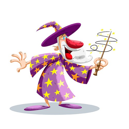 Design a flat Wizard Mascot for Hosting Company HostPresto!