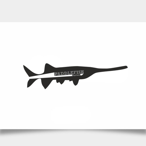 Create an eye catching abstract looking Paddlefish with company name