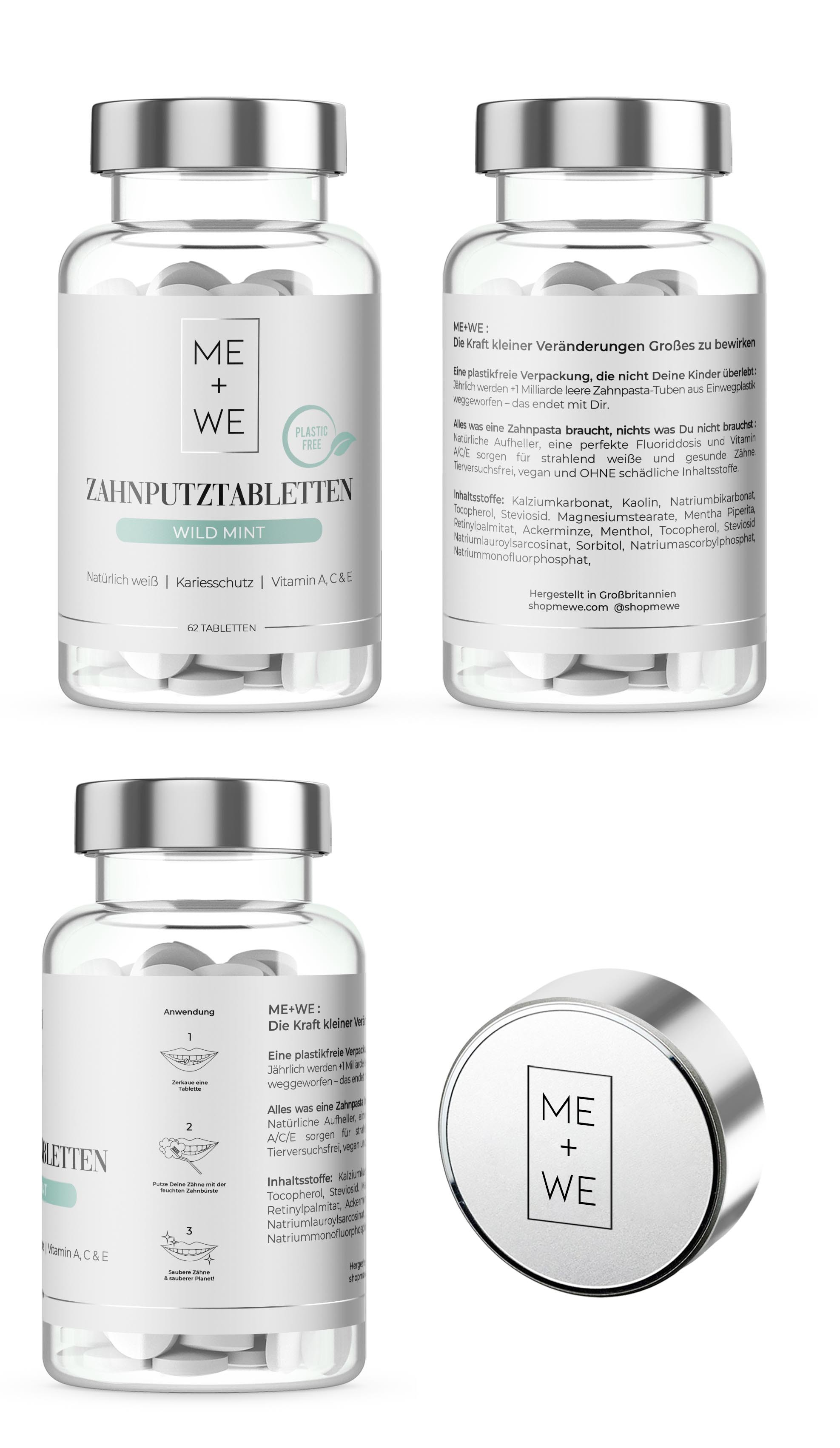 Sustainable and single-use plastic-free toothpaste tablet packaging