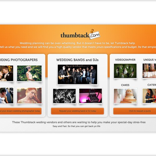 Landing page wanted for Thumbtack