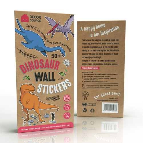 Packaging wall stickers