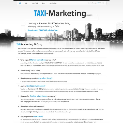 website design for Taxi-Marketing  Taxi-Marketing.com
