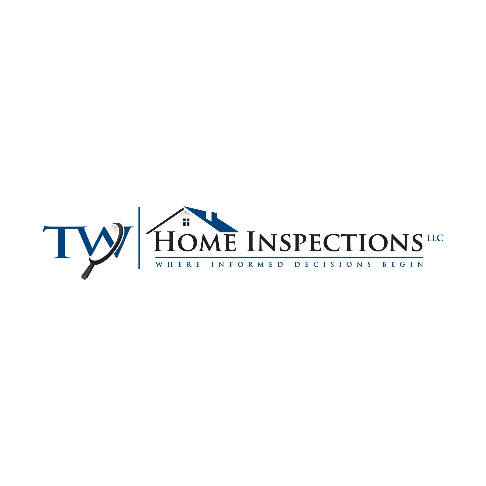 Design a simple yet professional logo with a mix of classic and modern for TW Home Inspections