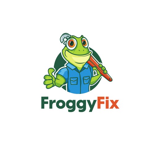 Playful logo for FroggyFix