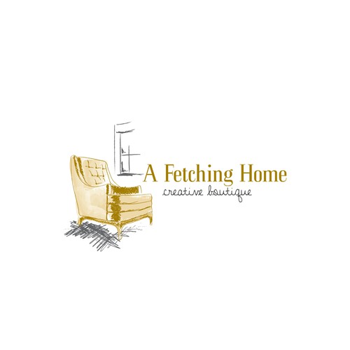 Hand-drawn interior design illustration