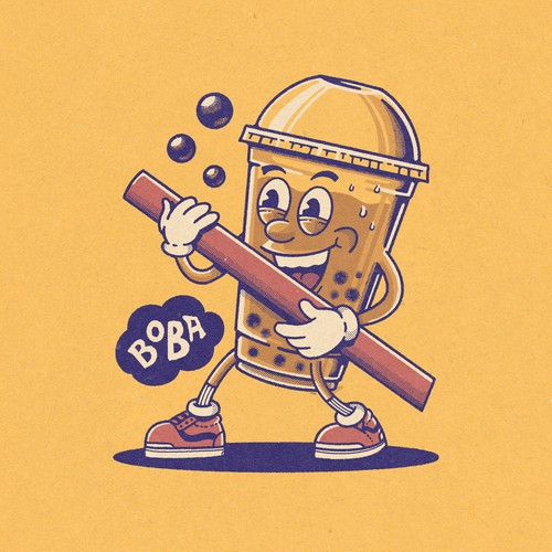 Boba themed tshirt design