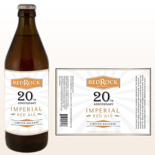 Beer Label for Red Rock Brewing  20th Anniversary