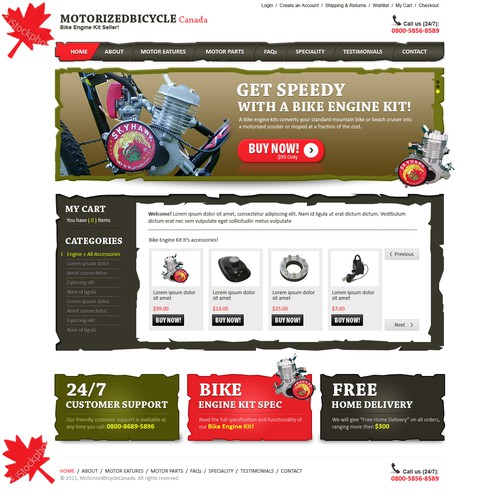 Website Design for MOTORIZED BICYCLE Canada