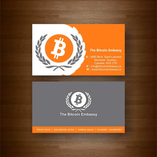 business card for Bitcoin Embassy