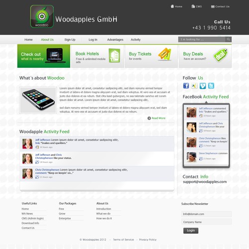 website design for Woodapples GmbH