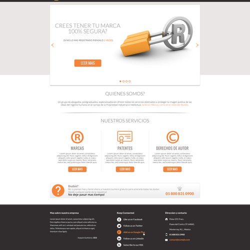 Create a great web site for a Law Firm specialized in Patent & Trademarks matters.