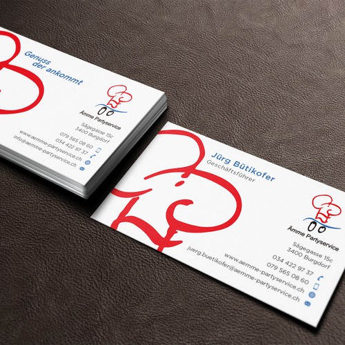 business card for party caterer