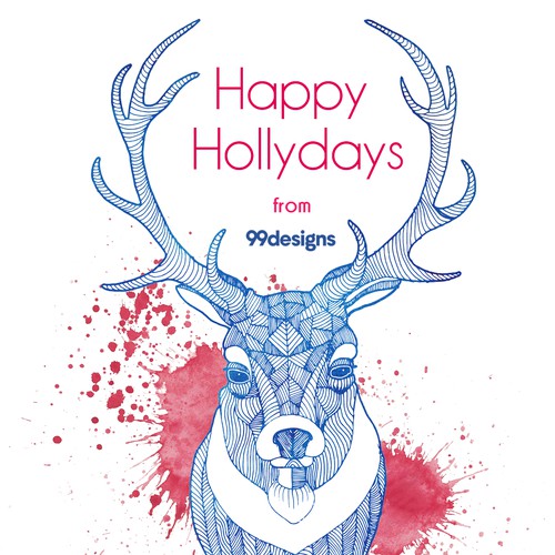 Happy hollydays cars with deer