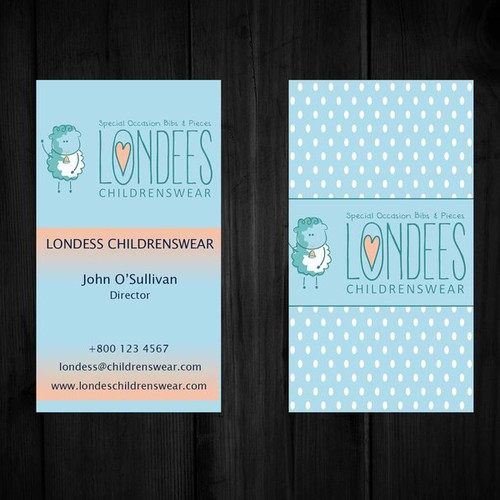 Create business card for luxury online baby boutique