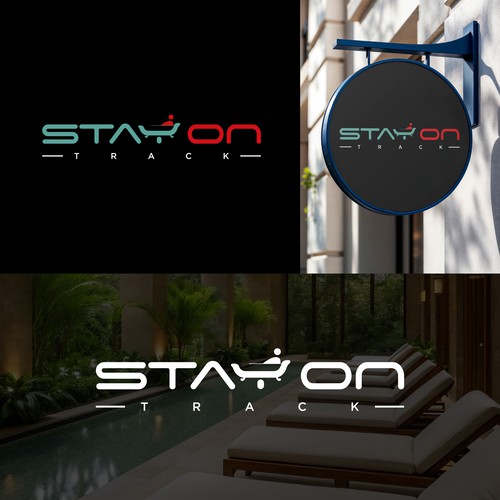  Stay On Track – Modern Motivational Logo Design