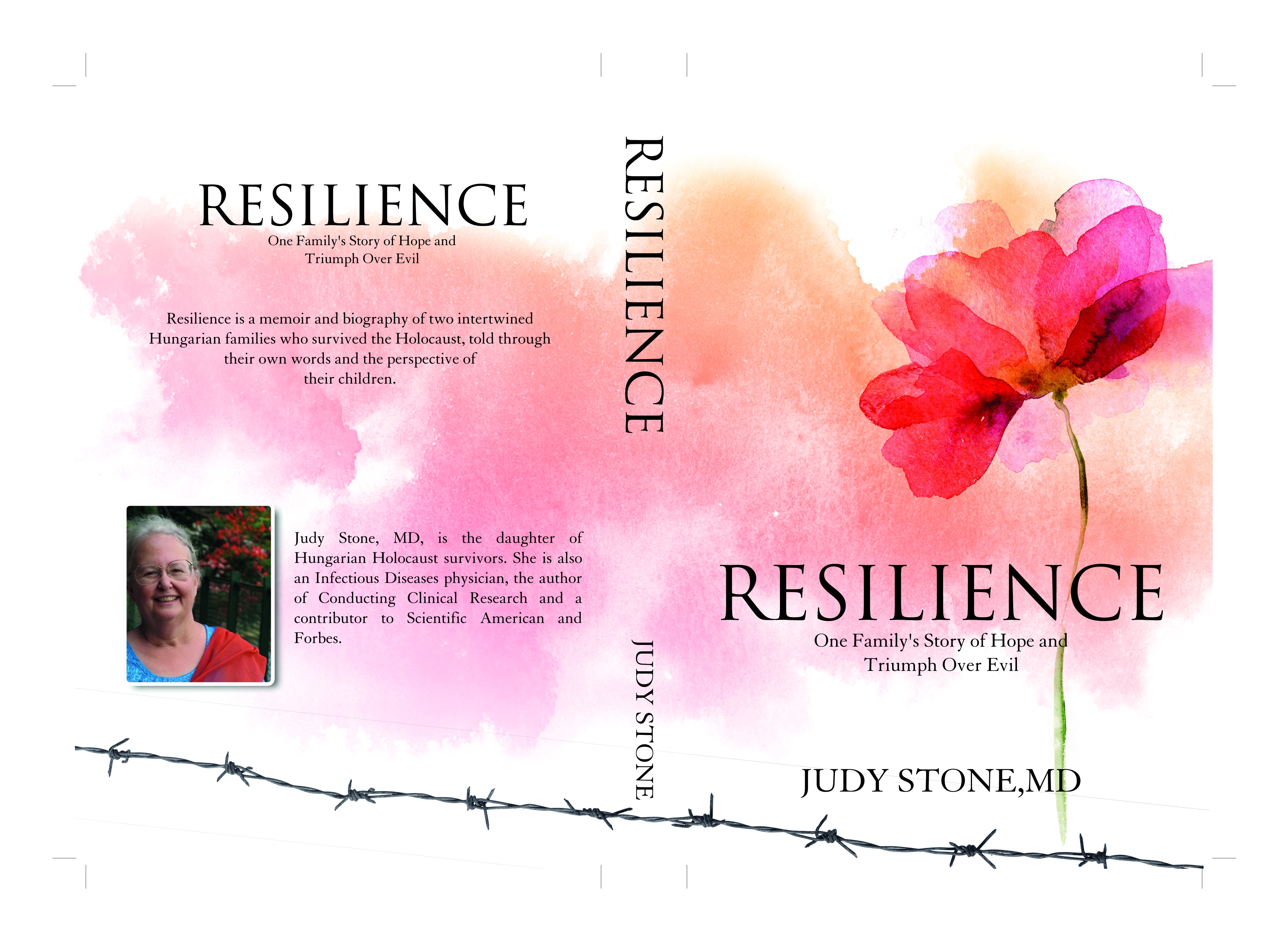 Design a hopeful/optimistic book cover for a Holocaust survivor memoir/biography